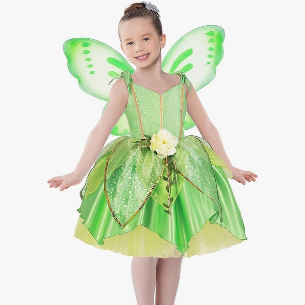 Tinkerbell Halloween Costume with Wings Size 4-5 YR